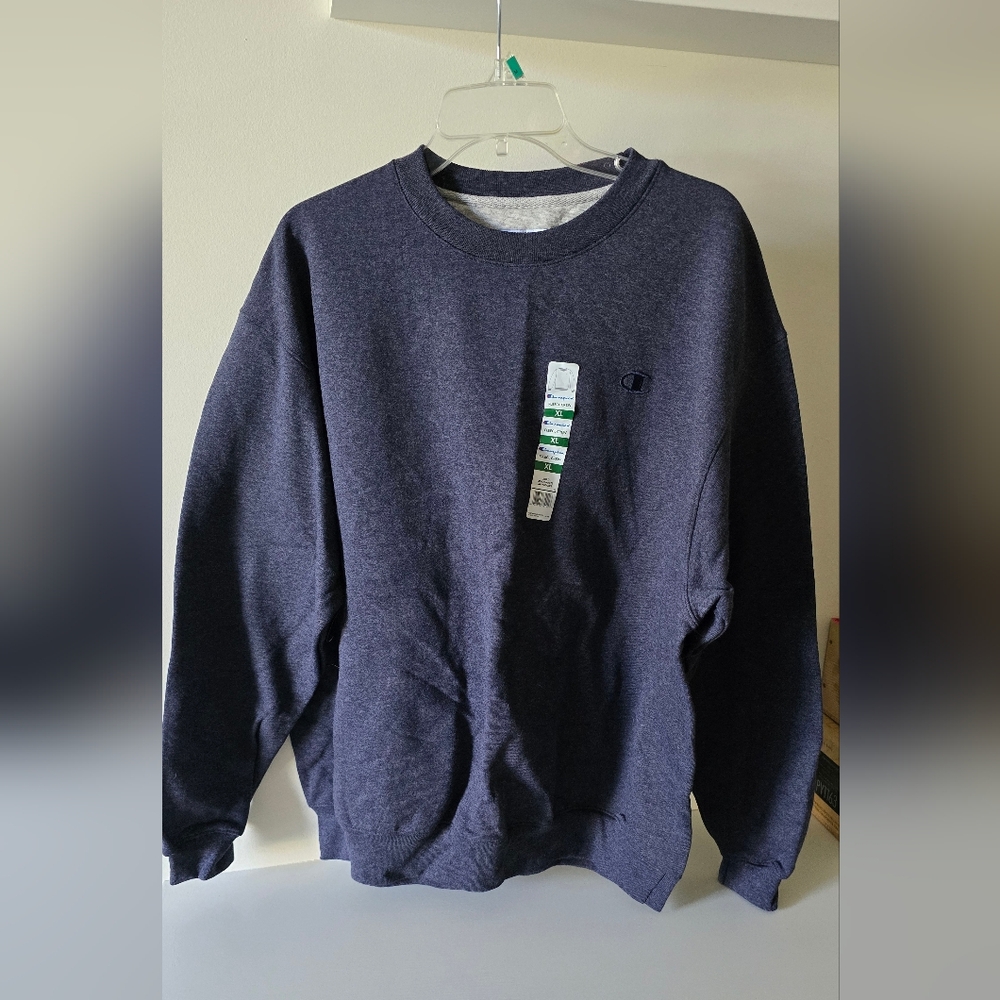 Champion Eco Fleece Crewneck Sweatshirt XL Navy Blue NWT